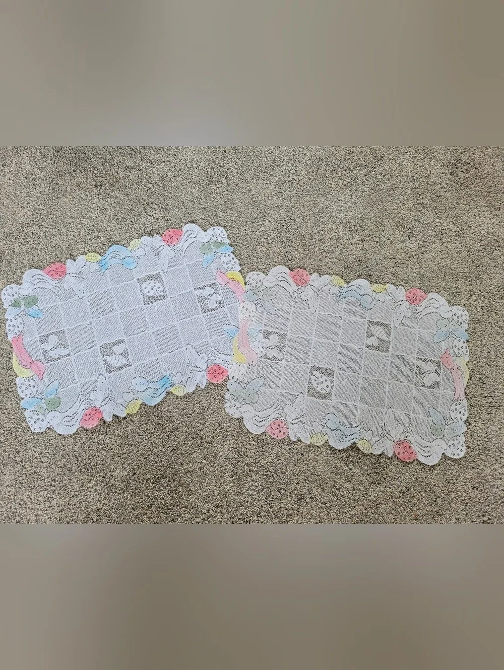 Set of two vintage lace placemats